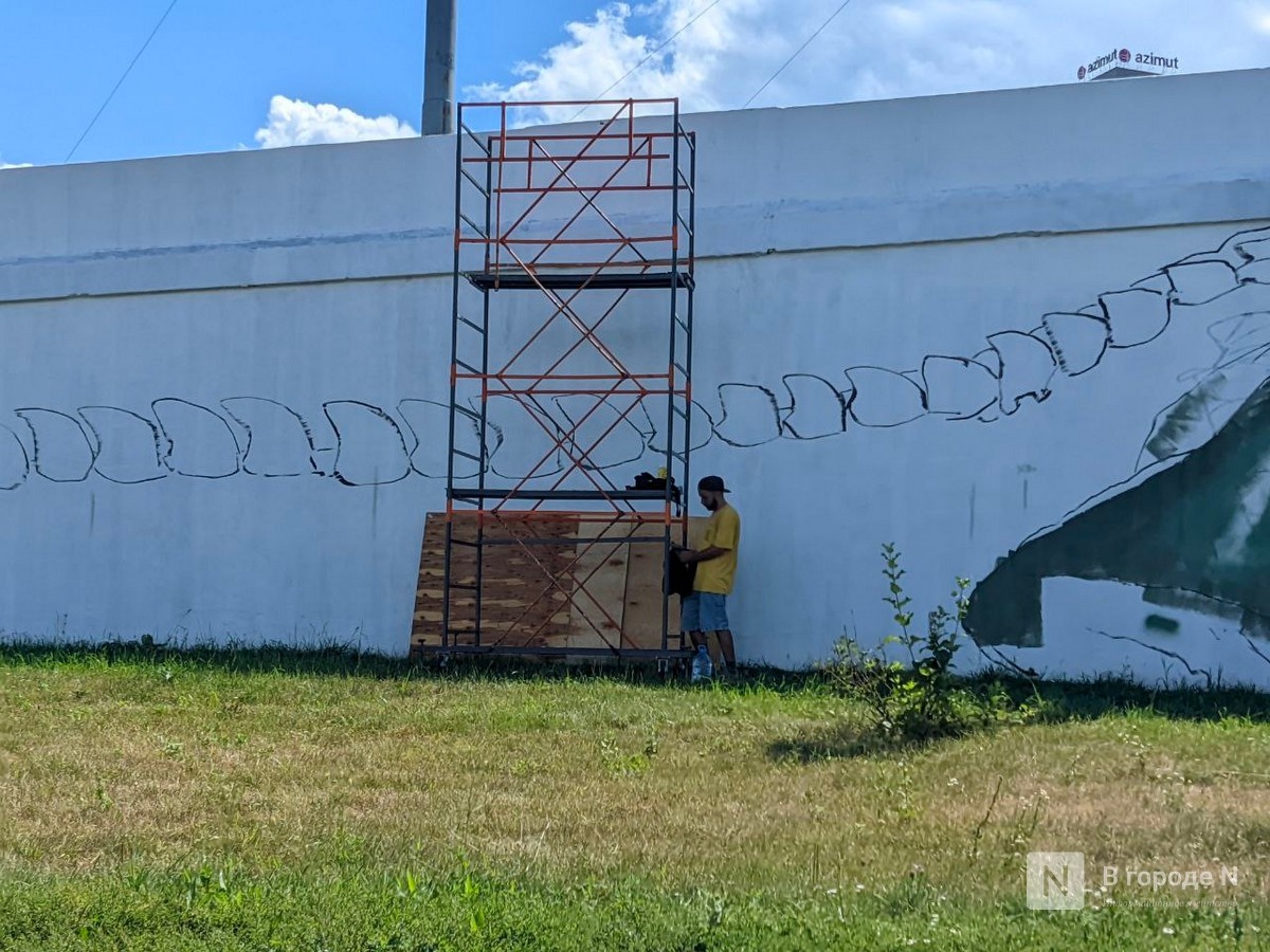 Рисунок крокодила начали восстанавливать на Канавинском мосту - фото 1