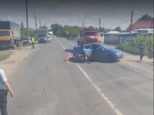 Авария с мотоциклом произошла на въезде в Балахну
