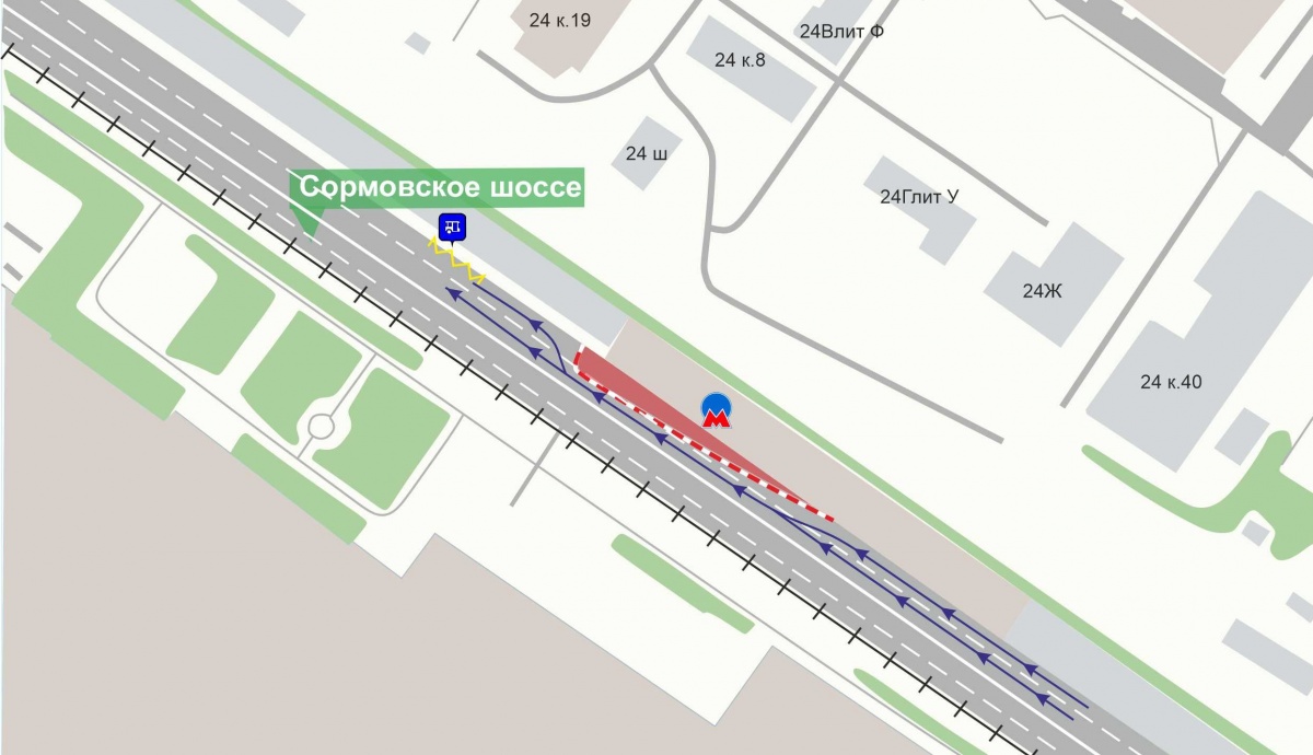 Проезд у метро ограничат на месяц из-за ремонта павильона в Сормове - фото 1